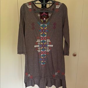 Johnny Was Embroidered Tunic Dress